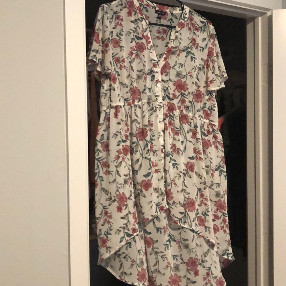Asymmetrical, sheer dress. worn twice.